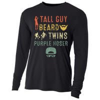 Perfect Dude Tall Guy Beard Twins Purple Hoser Cooling Performance Long Sleeve Crew