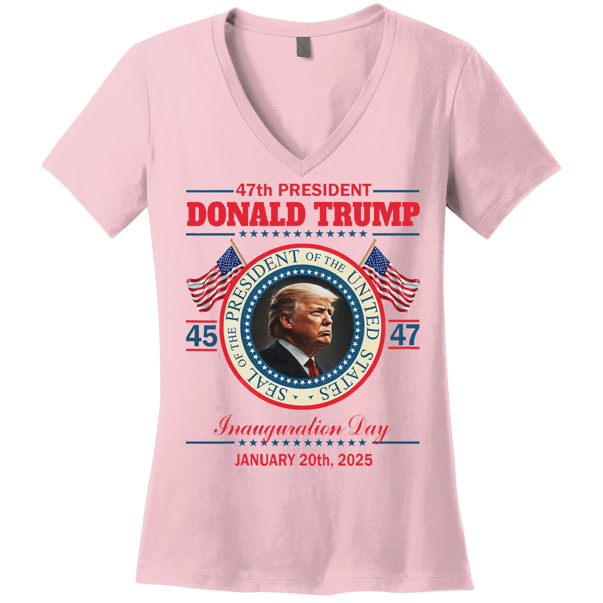 President Donald Trump Inauguration Day 2025 Women's V-Neck T-Shirt