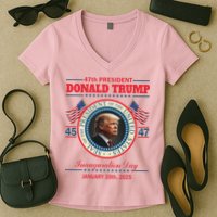 President Donald Trump Inauguration Day 2025 Women's V-Neck T-Shirt