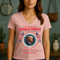 President Donald Trump Inauguration Day 2025 Women's V-Neck T-Shirt