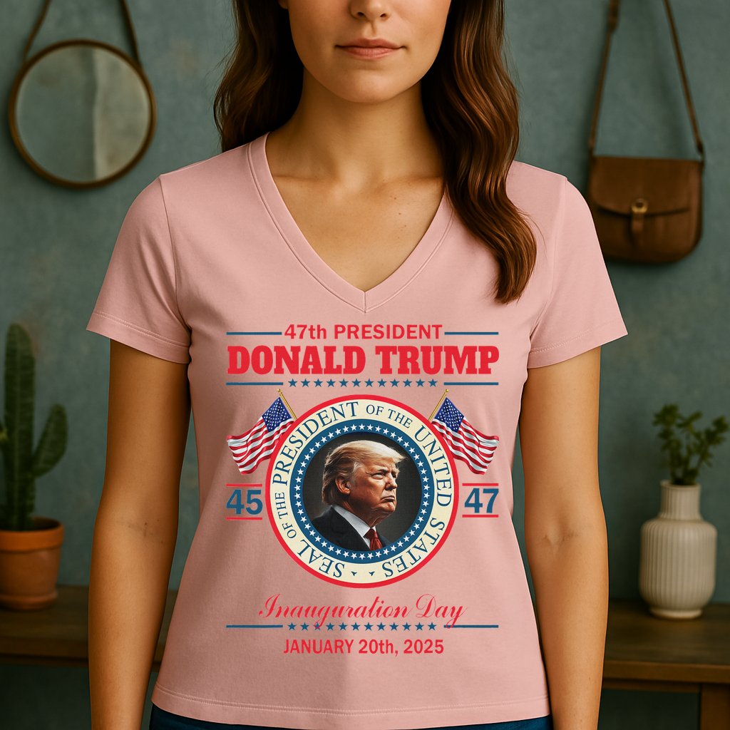 President Donald Trump Inauguration Day 2025 Women's V-Neck T-Shirt