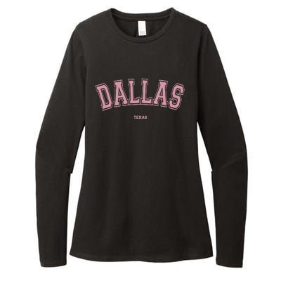 Pink Dallas Texas TX Varsity On Dallas Womens CVC Long Sleeve Shirt