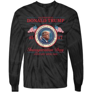 President Donald Trump Inauguration Day 2025 Memorabilia Tie-Dye Long Sleeve Shirt