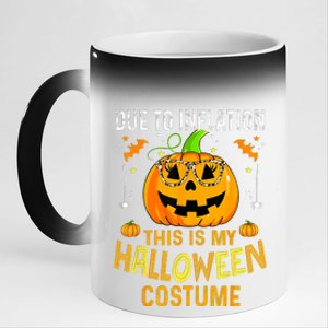 Pumpkin Due To Inflation This Is My Halloween Custome 11oz Black Color Changing Mug