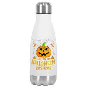 Pumpkin Due To Inflation This Is My Halloween Custome Stainless Steel Insulated Water Bottle