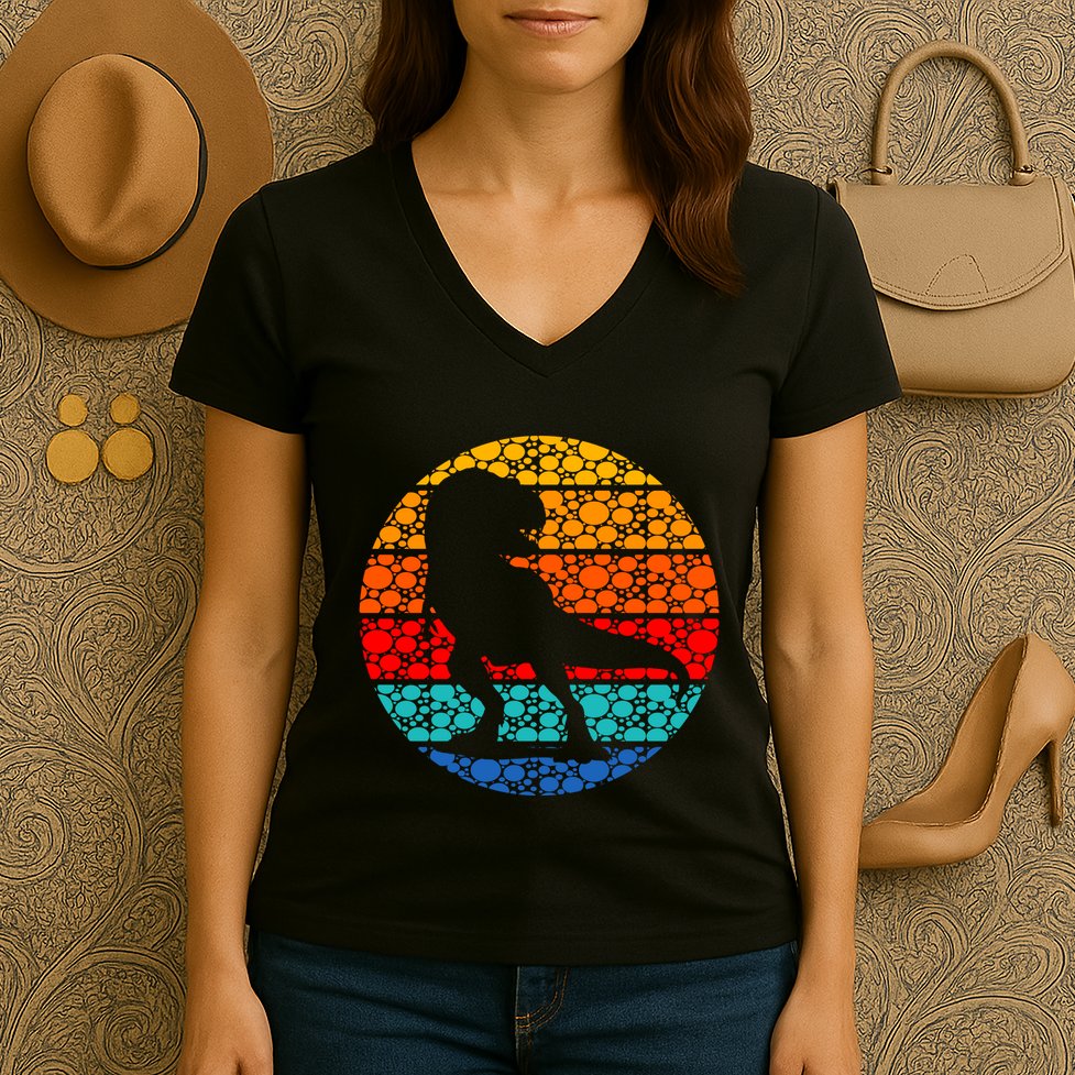 Polka Dots Trex International Dot Day Women's V-Neck T-Shirt