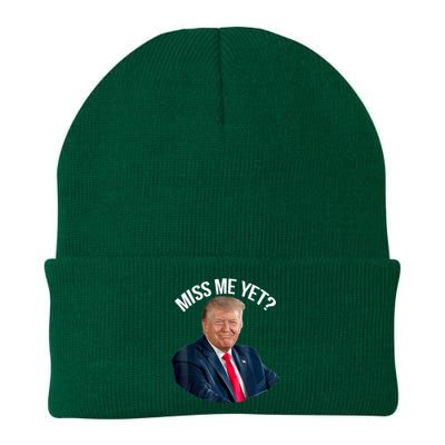 President Donald Trump Miss Me Yet Funny Political 2024 Us Flag Knit Cap Winter Beanie