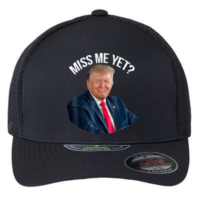 President Donald Trump Miss Me Yet Funny Political 2024 Us Flag Flexfit Unipanel Trucker Cap