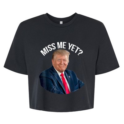 President Donald Trump Miss Me Yet Funny Political 2024 Us Flag Bella+Canvas Jersey Crop Tee