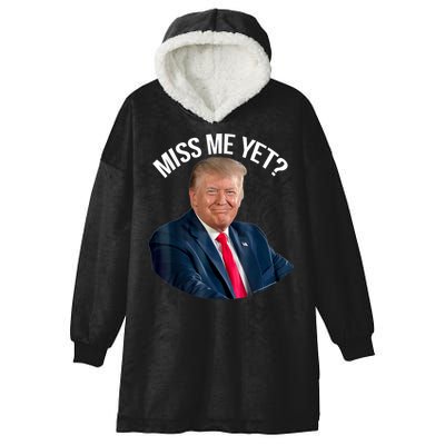 President Donald Trump Miss Me Yet Funny Political 2024 Us Flag Hooded Wearable Blanket