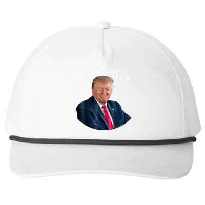 President Donald Trump Miss Me Yet Funny Political 2024 Us Flag Snapback Five-Panel Rope Hat