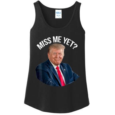 President Donald Trump Miss Me Yet Funny Political 2024 Us Flag Ladies Essential Tank