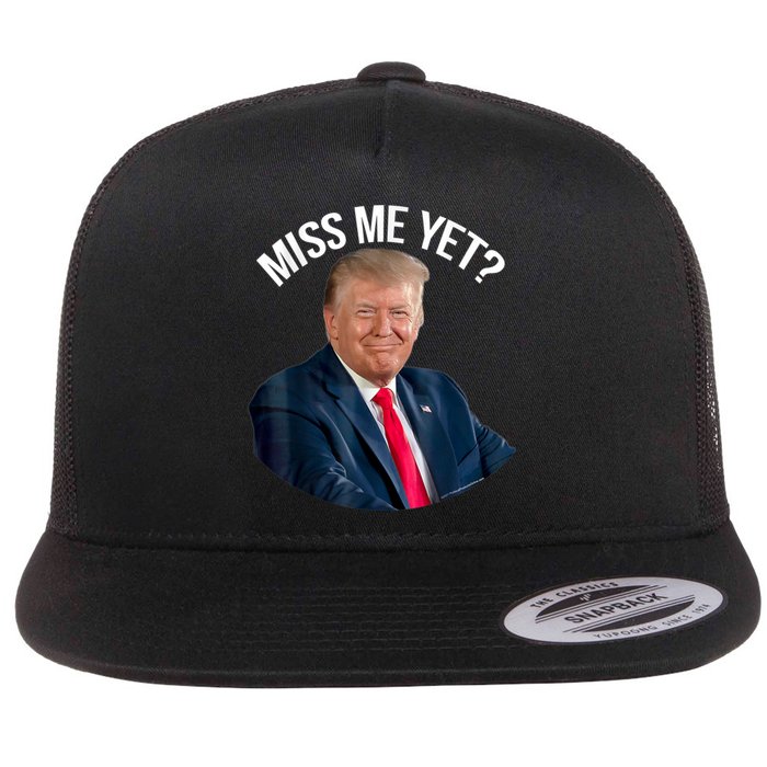 President Donald Trump Miss Me Yet Funny Political 2024 Us Flag Flat Bill Trucker Hat