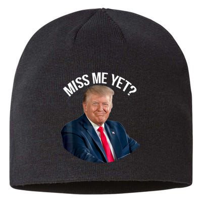 President Donald Trump Miss Me Yet Funny Political 2024 Us Flag Sustainable Beanie