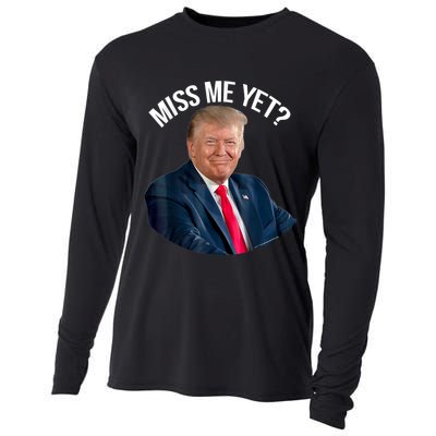 President Donald Trump Miss Me Yet Funny Political 2024 Us Flag Cooling Performance Long Sleeve Crew