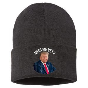 President Donald Trump Miss Me Yet Funny Political 2024 Us Flag Sustainable Knit Beanie