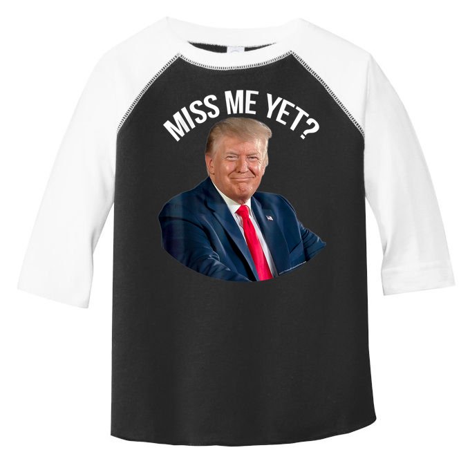 President Donald Trump Miss Me Yet Funny Political 2024 Us Flag Toddler Fine Jersey T-Shirt
