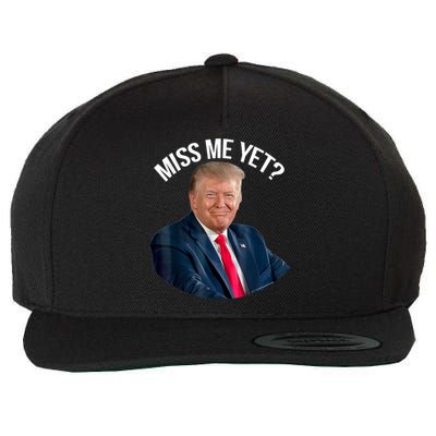 President Donald Trump Miss Me Yet Funny Political 2024 Us Flag Wool Snapback Cap