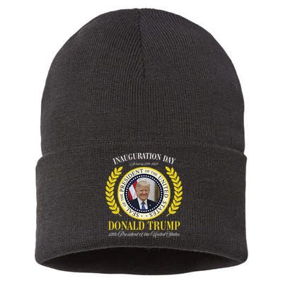 President Donald Trump Inauguration Day 2025 Memorabilia Gift Sustainable Knit Beanie