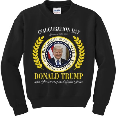 President Donald Trump Inauguration Day 2025 Memorabilia Gift Kids Sweatshirt