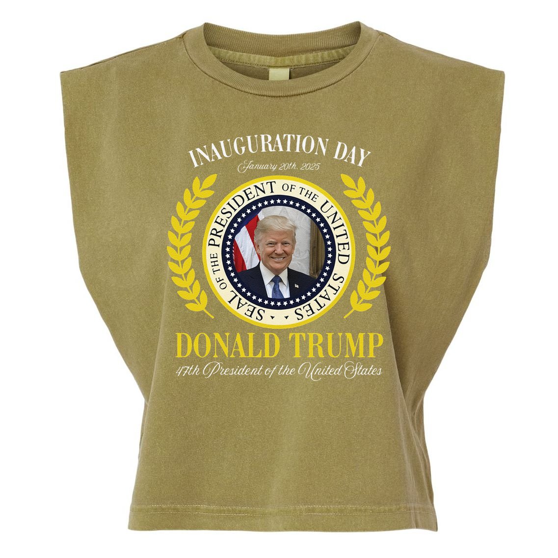 President Donald Trump Inauguration Day 2025 Memorabilia Gift Garment-Dyed Women's Muscle Tee