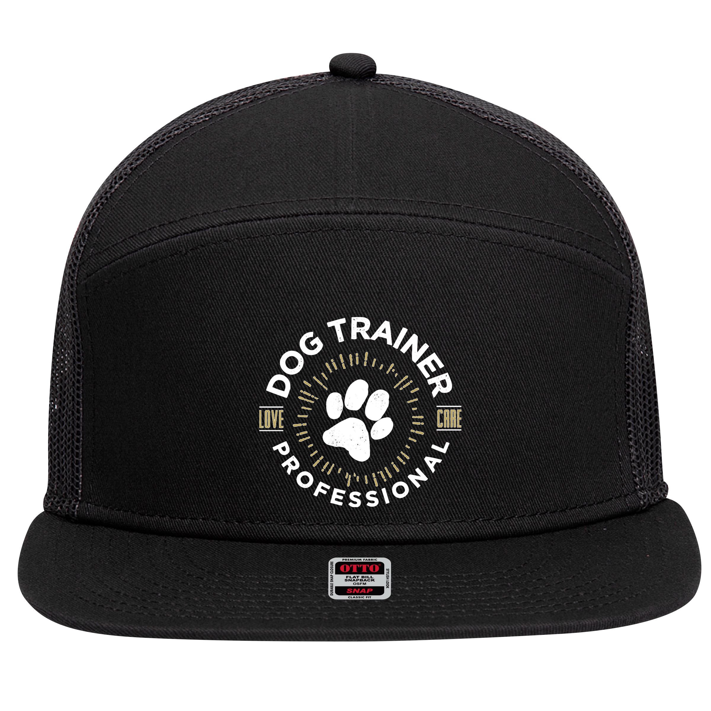 Professional Dog Trainer Long Sleeve 7 Panel Mesh Trucker Snapback Hat