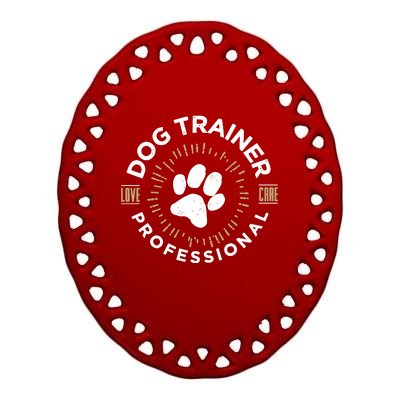 Professional Dog Trainer Long Sleeve Ceramic Oval Ornament