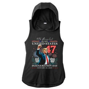 President Donald Trump 47th Inauguration Day January 20 2025 Ladies PosiCharge Tri-Blend Wicking Draft Hoodie Tank