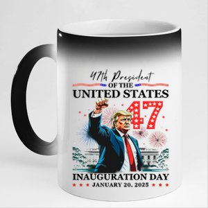 President Donald Trump 47th Inauguration Day January 20 2025 11oz Black Color Changing Mug