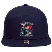 President Donald Trump 47th Inauguration Day January 20 2025 7 Panel Mesh Trucker Snapback Hat
