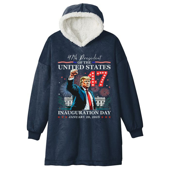 President Donald Trump 47th Inauguration Day January 20 2025 Hooded Wearable Blanket