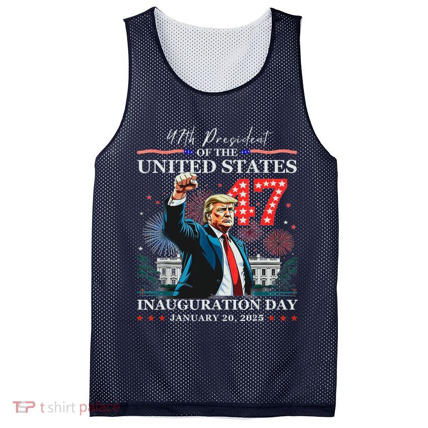 President Donald Trump 47th Inauguration Day January 20 2025 Mesh Reversible Basketball Jersey Tank