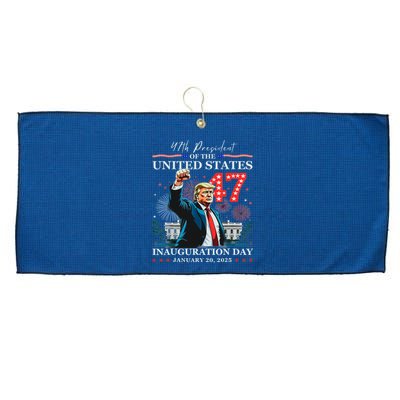 President Donald Trump 47th Inauguration Day January 20 2025 Large Microfiber Waffle Golf Towel