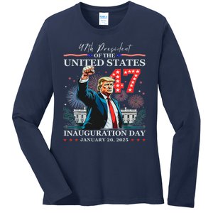 President Donald Trump 47th Inauguration Day January 20 2025 Ladies Long Sleeve Shirt