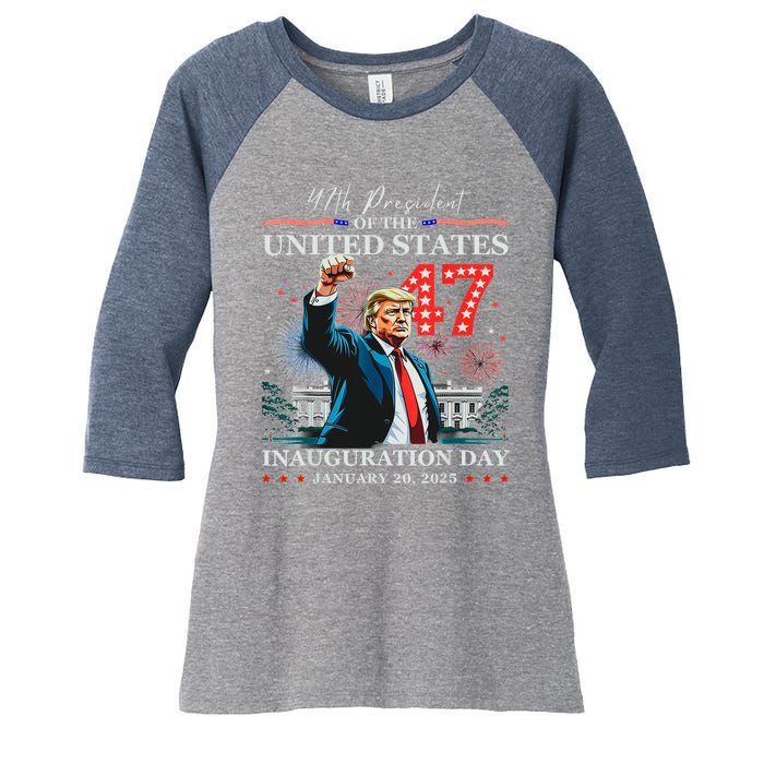 President Donald Trump 47th Inauguration Day January 20 2025 Women's Tri-Blend 3/4-Sleeve Raglan Shirt