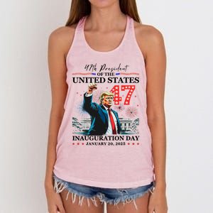 President Donald Trump 47th Inauguration Day January 20 2025 Women's Knotted Racerback Tank