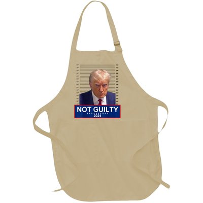 President Donald Trump Mugshot 2024 Not Guilty Supporter T Not Guilty Supporter Full-Length Apron With Pockets