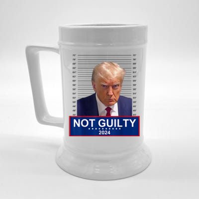 President Donald Trump Mugshot 2024 Not Guilty Supporter T Not Guilty Supporter Beer Stein