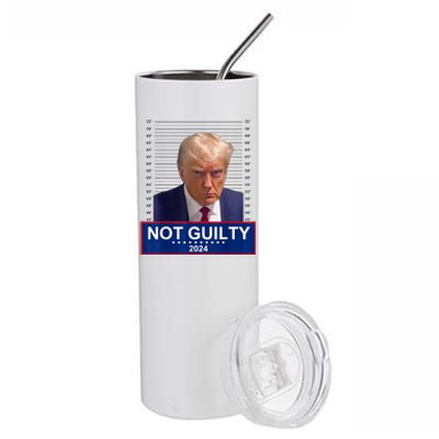 President Donald Trump Mugshot 2024 Not Guilty Supporter T Not Guilty Supporter Stainless Steel Tumbler