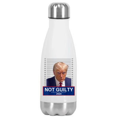 President Donald Trump Mugshot 2024 Not Guilty Supporter T Not Guilty Supporter Stainless Steel Insulated Water Bottle