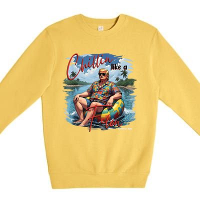 President Donald Trump Chillin Like A Felon Summer 2024 Premium Crewneck Sweatshirt