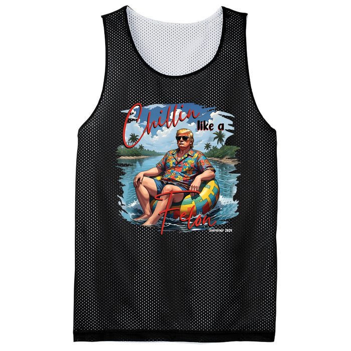 President Donald Trump Chillin Like A Felon Summer 2024 Mesh Reversible Basketball Jersey Tank