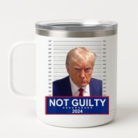 President Donald Trump Mugshot 2024 Not Guilty Supporter 12 oz Stainless Steel Tumbler Cup