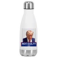 President Donald Trump Mugshot 2024 Not Guilty Supporter Stainless Steel Insulated Water Bottle