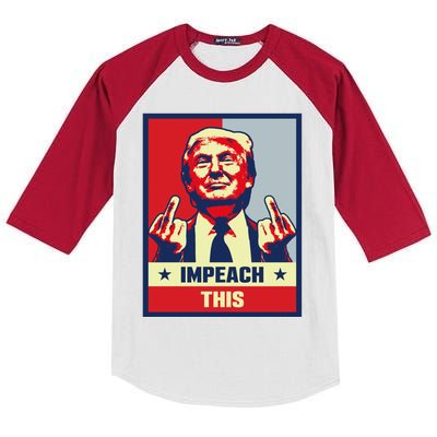 Pro Donald Trump Funny Gift Republican Conservative Impeach This Gift Kids Colorblock Raglan Jersey