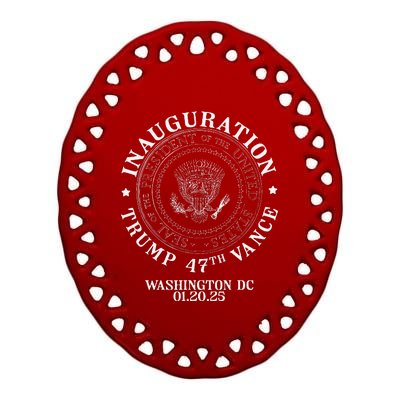 President Donald Trump Inauguration Day 2025 Memorabilia Ceramic Oval Ornament