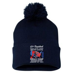 President Donald Trump Inauguration Day 2025 47th President Pom Pom 12in Knit Beanie