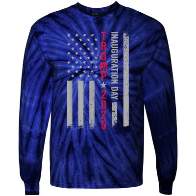 President Donald Trump Inauguration Day 2025 Vintage Us Flag Tie-Dye Long Sleeve Shirt