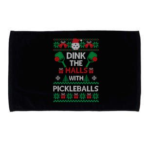 Pickleball Dink The Halls Ugly Christmas Pickleball Gift Microfiber Hand Towel