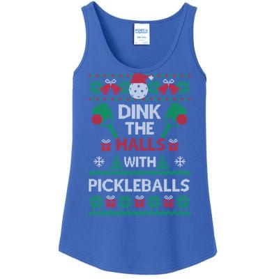 Pickleball Dink The Halls Ugly Christmas Pickleball Gift Ladies Essential Tank